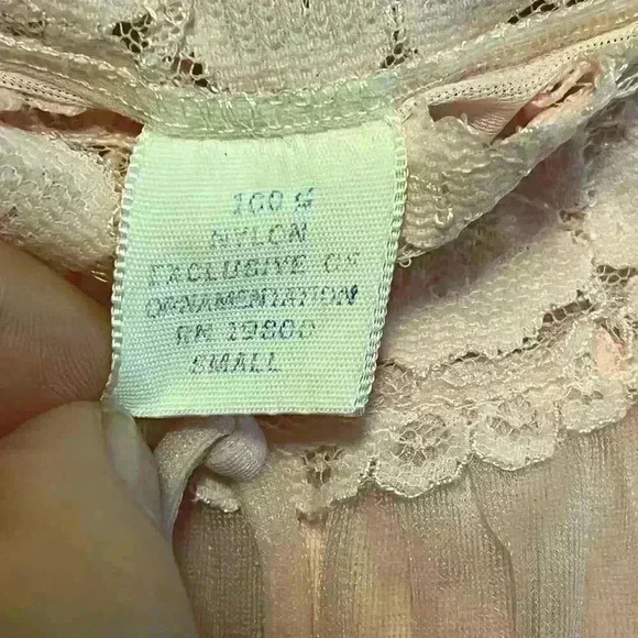 Vintange Pink Sheer Lace Robe Set Two Piece Size Small - Picture 13 of 14
